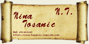 Nina Tošanić vizit kartica